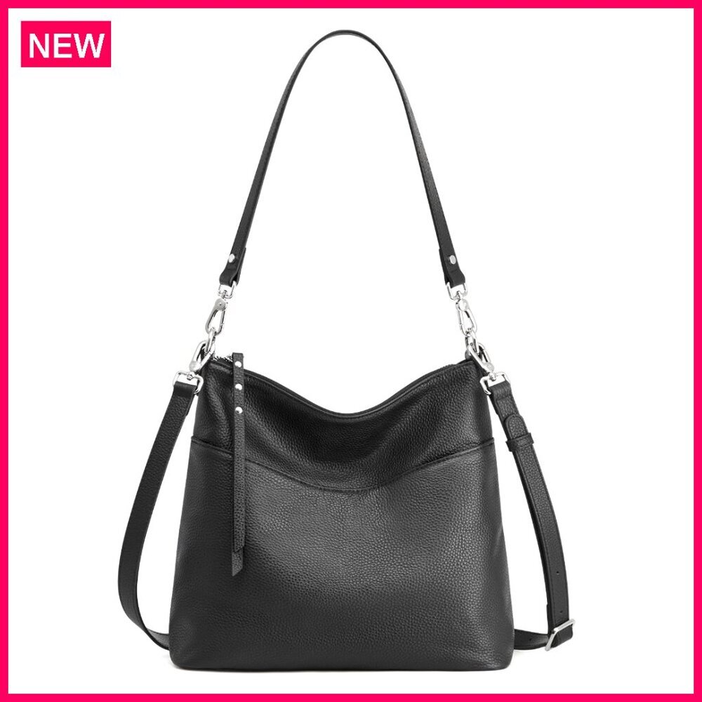 Leather Tote Bag With Removable Straps, Crossbody Shoulder Purse, Spacious
